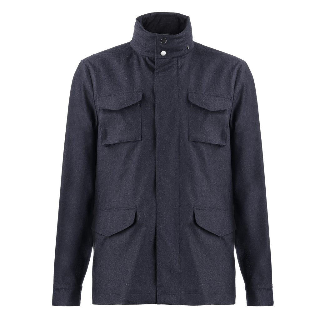 HENRY SARTORIAL Vitale Barberis Canonico FIELD JACKET NAVY - Henry Bucks