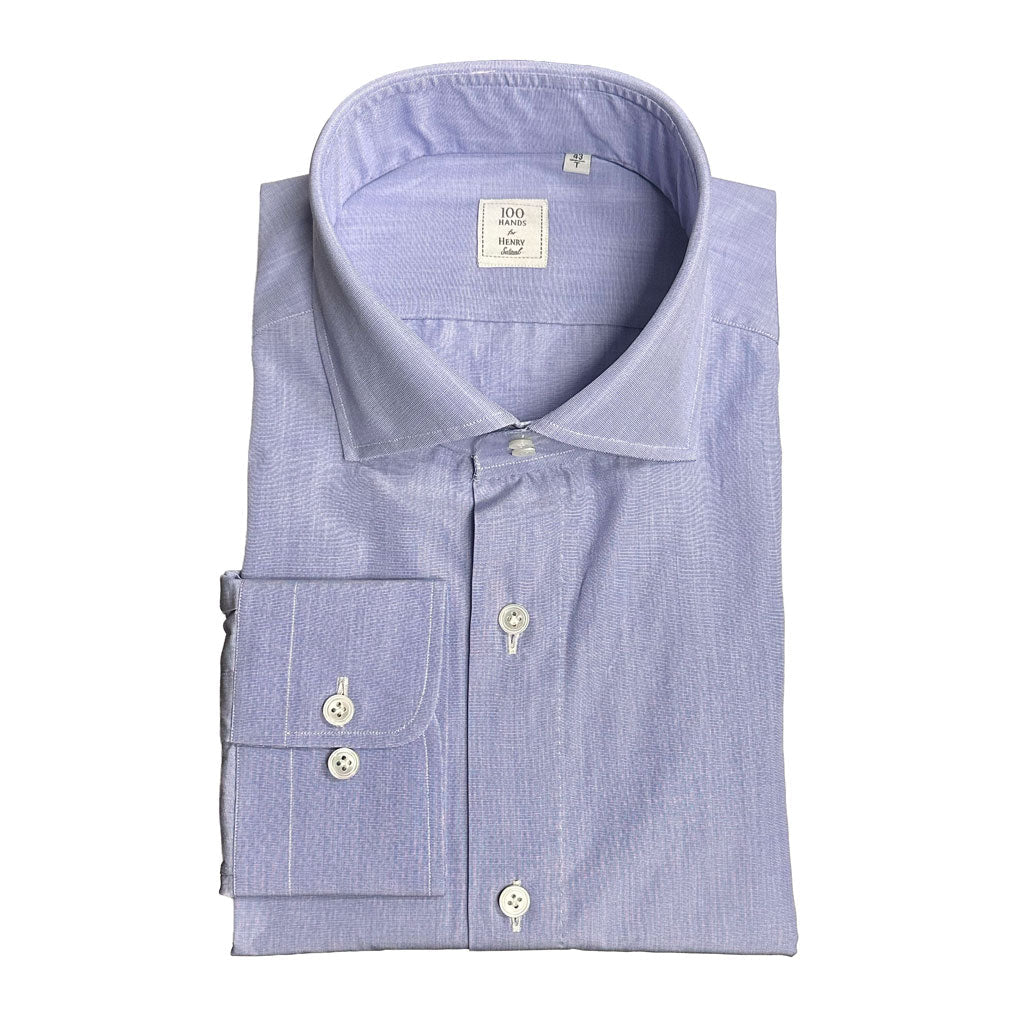 HENRY SARTORIAL X 100 HANDS Cotton Shirt BLUE - Henry Bucks
