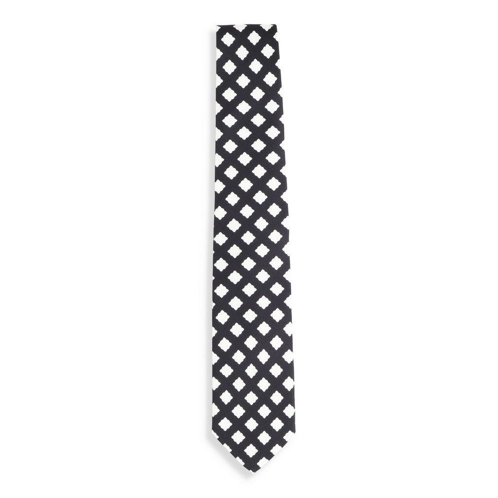 HENRY SARTORIAL X CANTINI Printed Cross Tie BLACK/WHITE - Henry Bucks