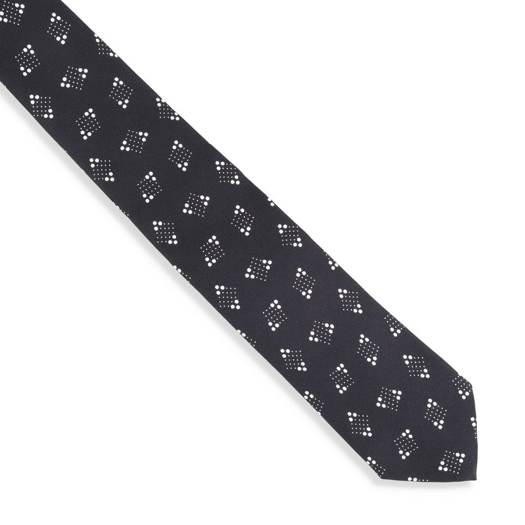 HENRY SARTORIAL X CANTINI Printed Multi Tie BLACK/WHITE - Henry Bucks