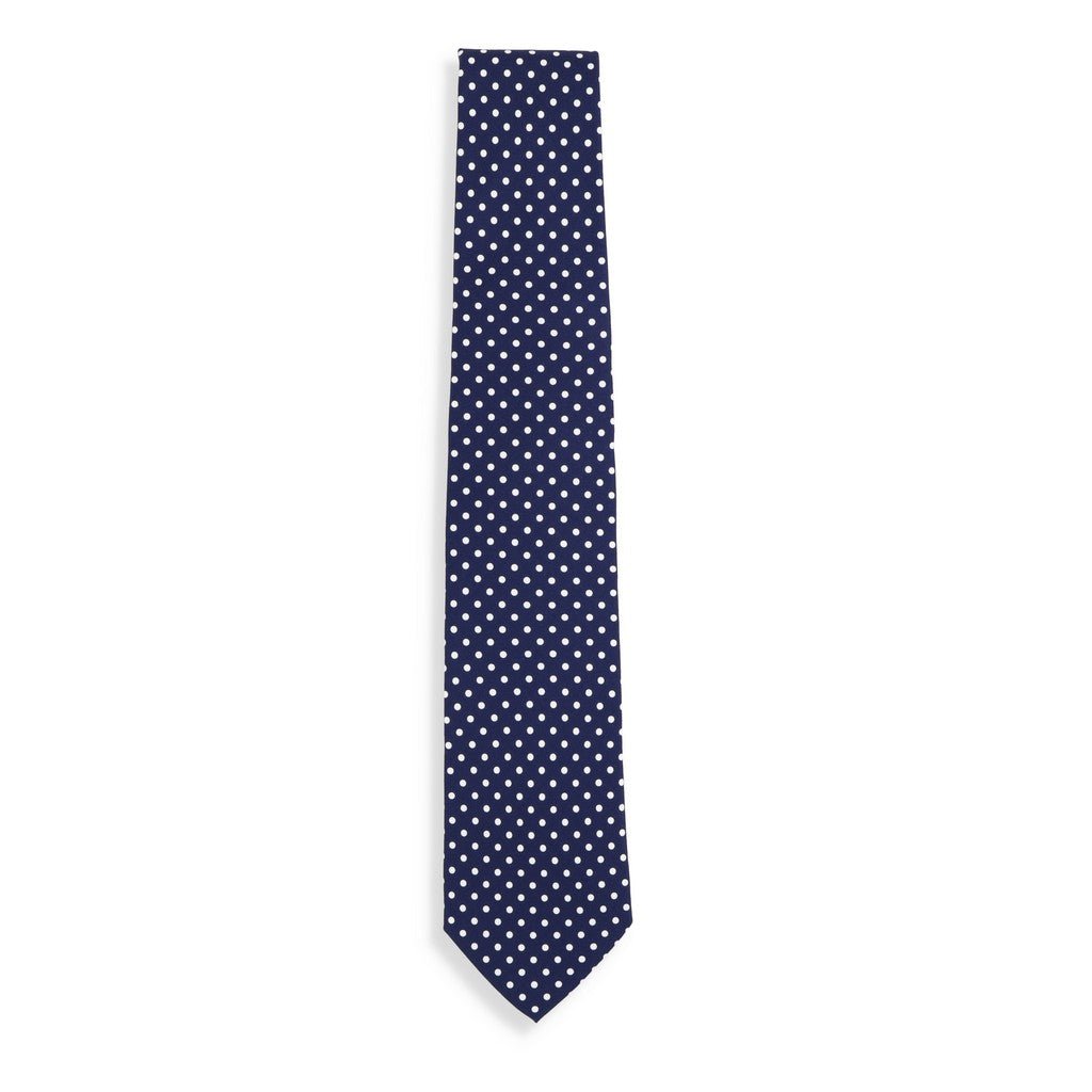 HENRY SARTORIAL X CANTINI Printed Polka Dot Tie BLUE - Henry Bucks