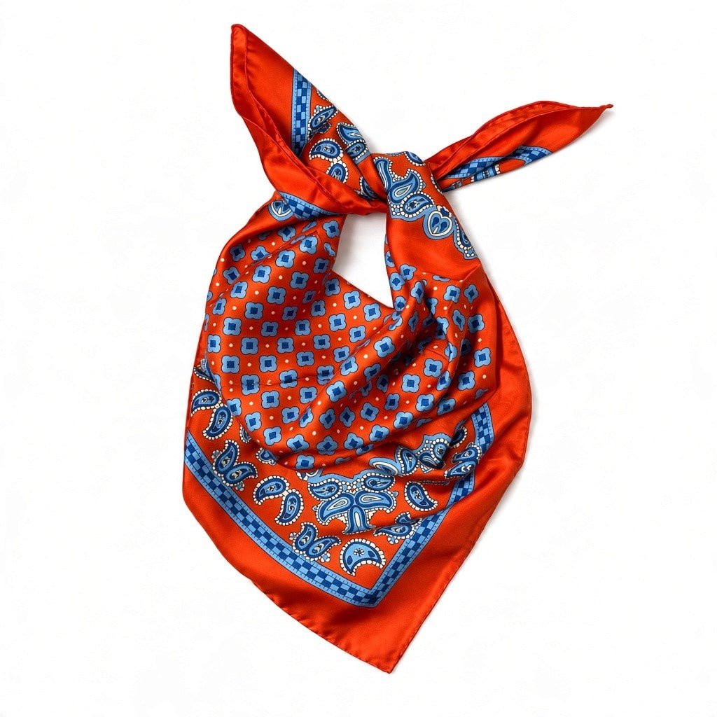 HENRY SARTORIAL X CANTINI Printed Silk Scarf RED - Henry Bucks