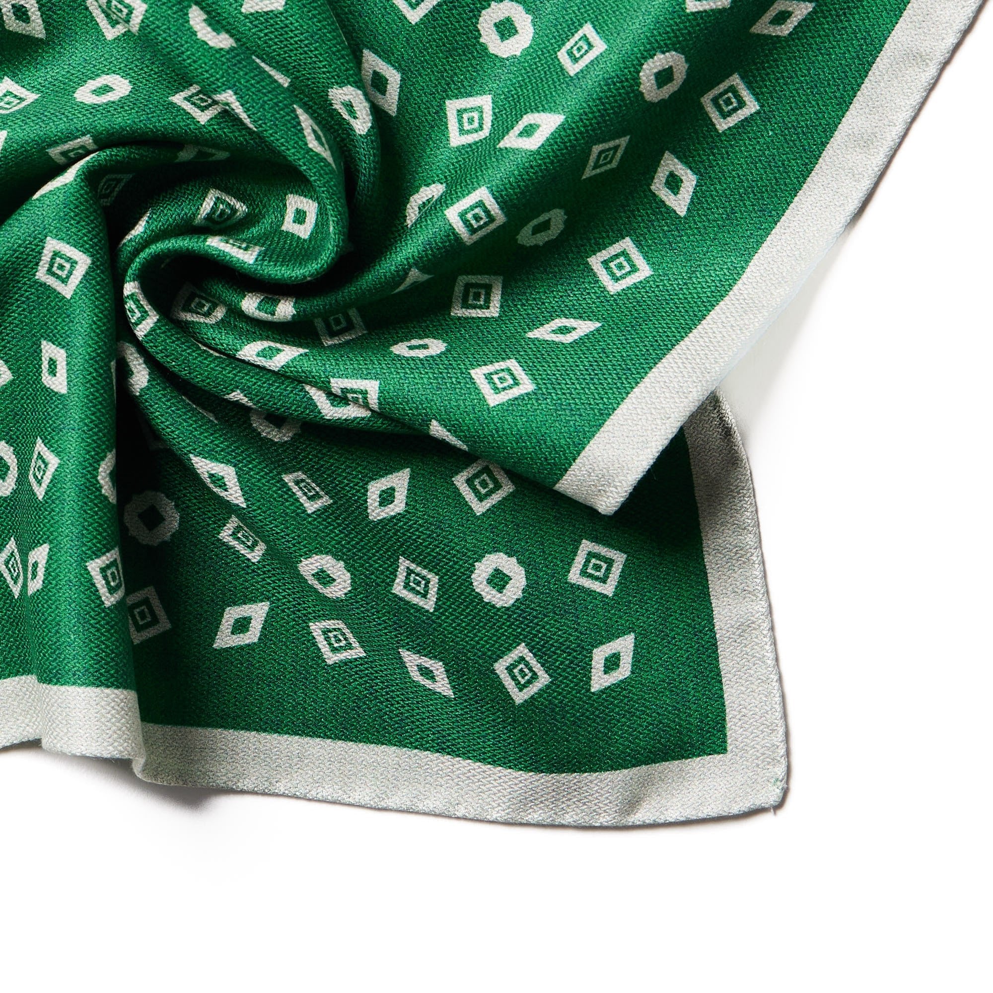 HENRY SARTORIAL X CANTINI Silk Pocket Square GREEN - Henry BucksPocket Squares68AW240092 - GREN