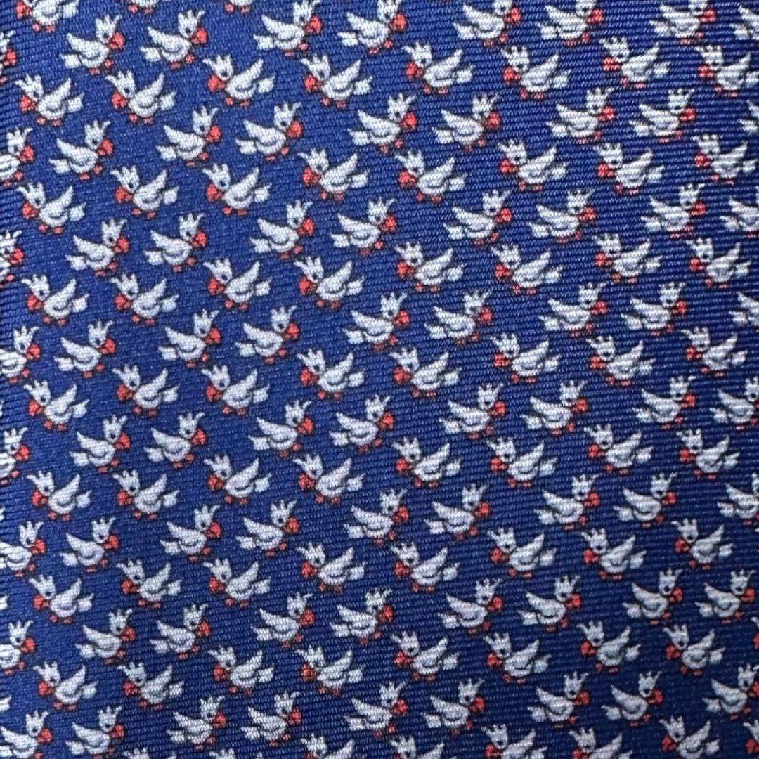 HENRY SARTORIAL X CANTINI Silk Printed Tie BLUE/RED - Henry Bucks