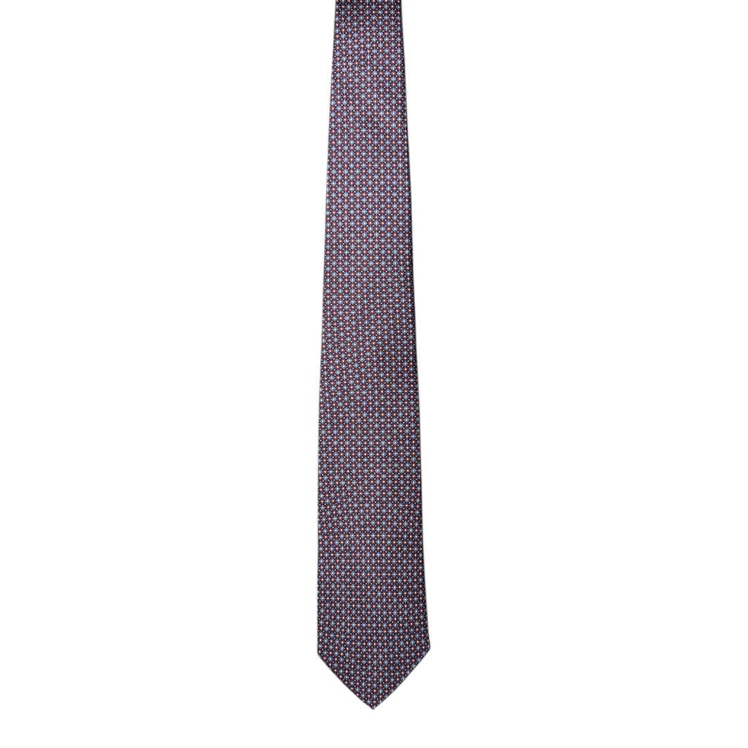 HENRY SARTORIAL X CANTINI Silk Printed Tie BLUE - Henry Bucks