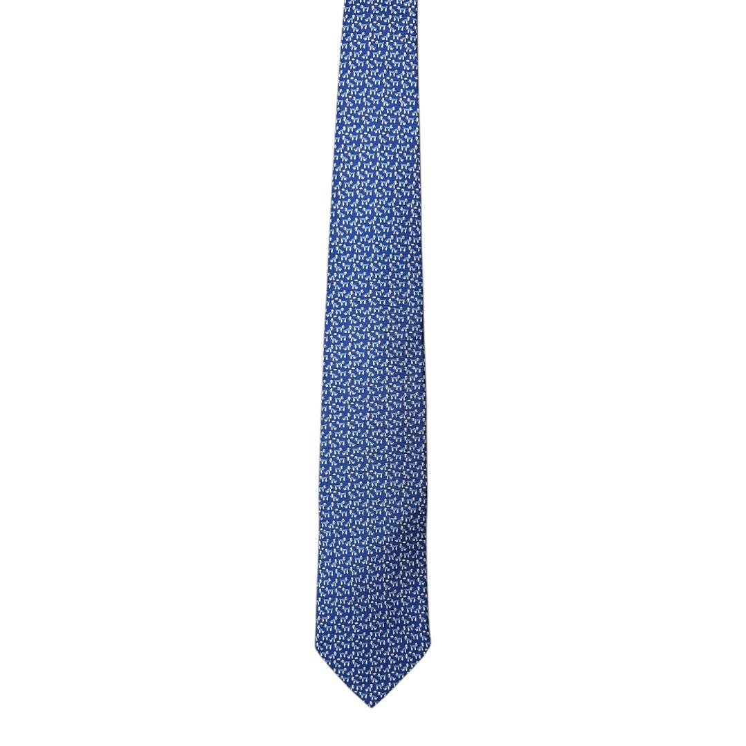 HENRY SARTORIAL X CANTINI Silk Printed Tie BLUE - Henry Bucks