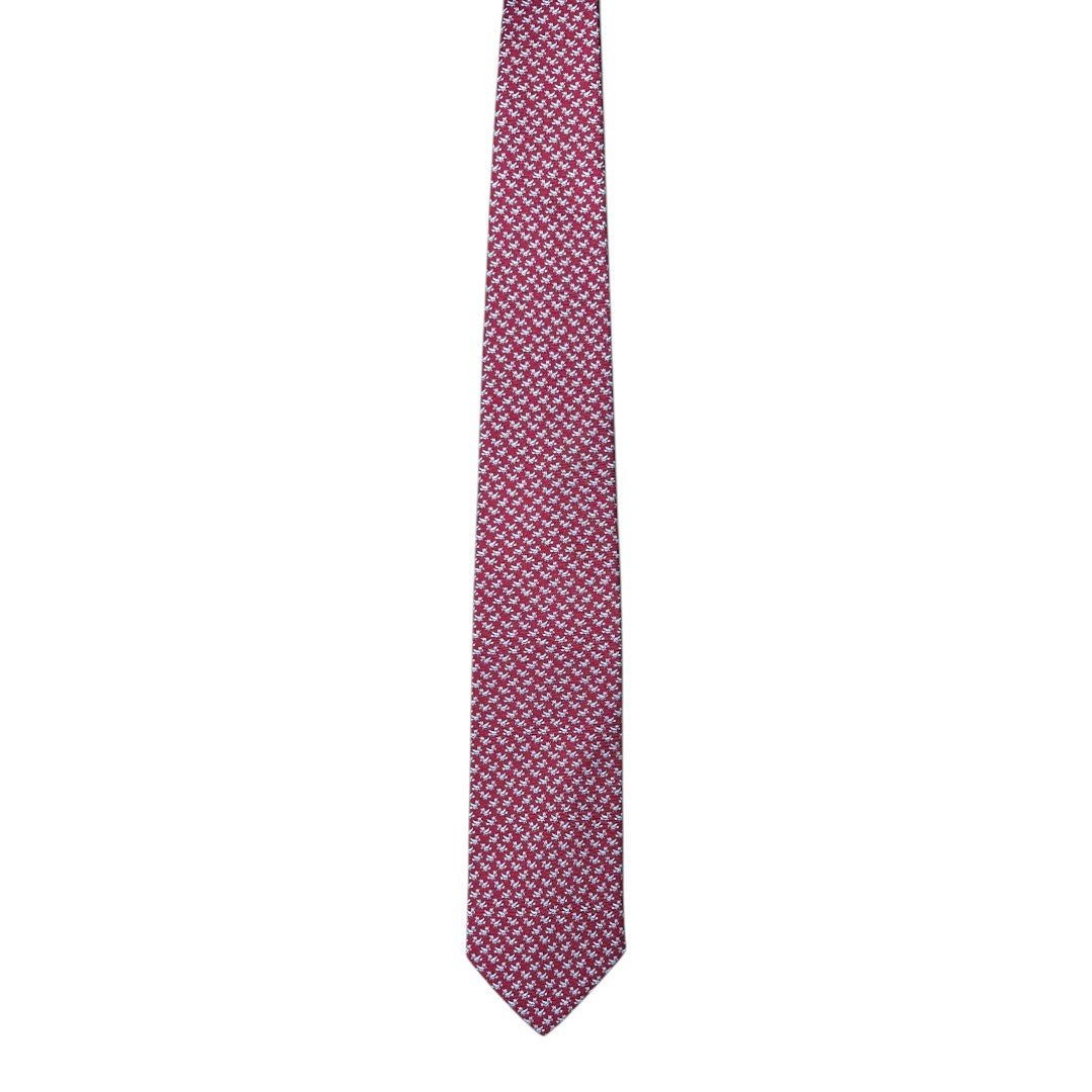 HENRY SARTORIAL X CANTINI Silk Printed Tie MAGENTA - Henry Bucks
