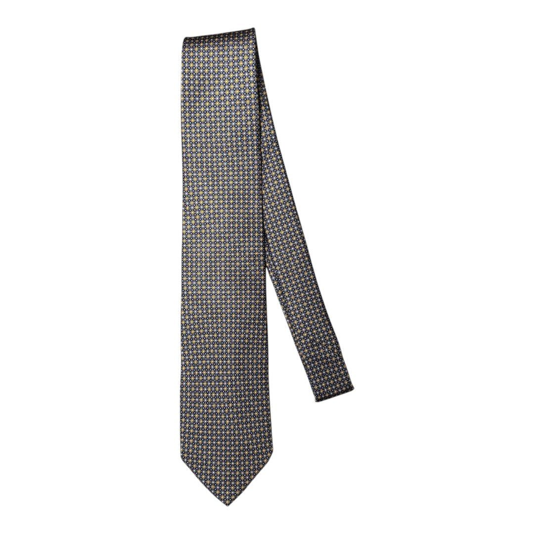 HENRY SARTORIAL X CANTINI Silk Printed Tie YELLOW - Henry Bucks