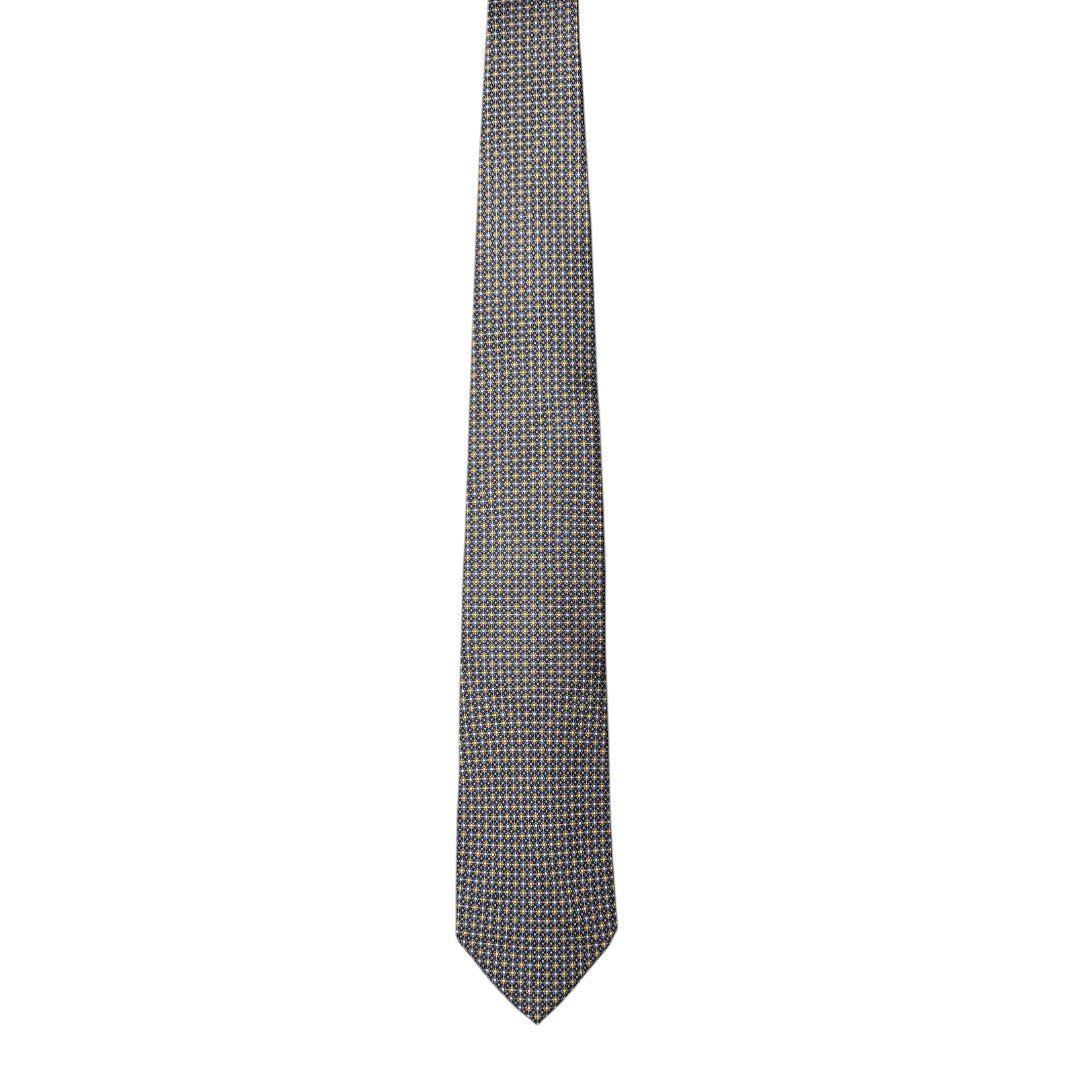 HENRY SARTORIAL X CANTINI Silk Printed Tie YELLOW - Henry Bucks