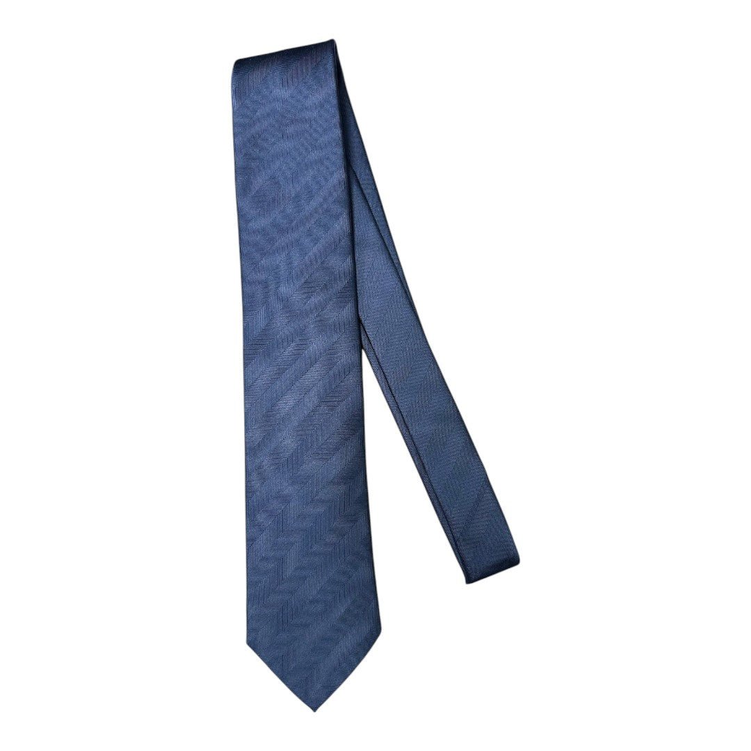 HENRY SARTORIAL X CANTINI Silk Woven Tie CERULEAN - Henry Bucks