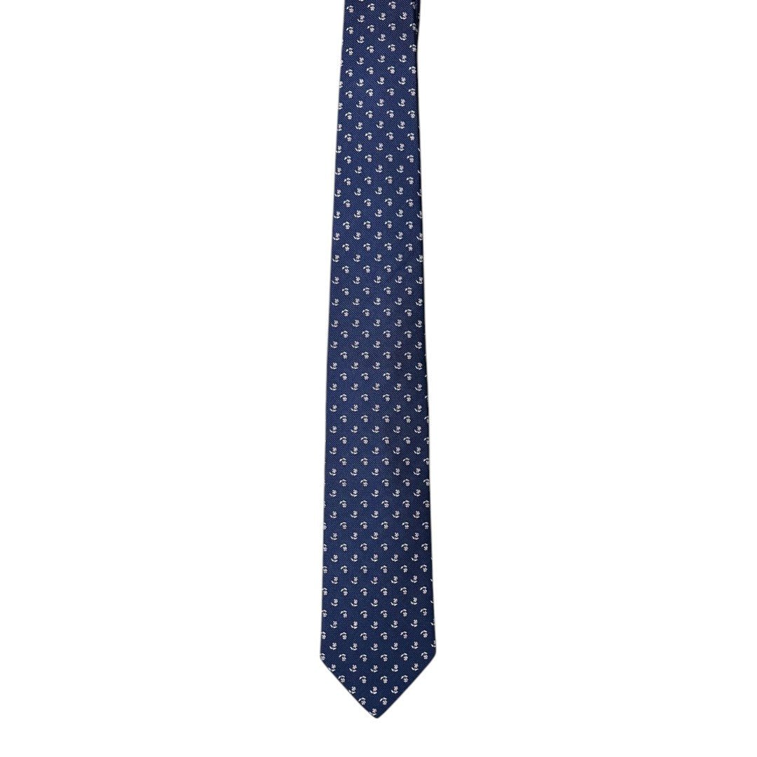 HENRY SARTORIAL X CANTINI Silk Woven Tie NAVY/PINK - Henry Bucks