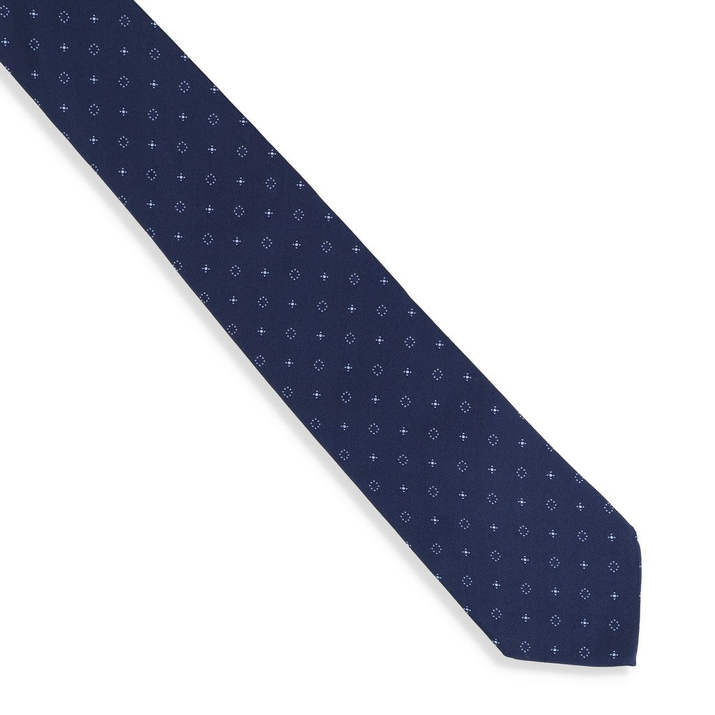 HENRY SARTORIAL X CANTINI Woven Print Tie DEEP BLUE - Henry Bucks
