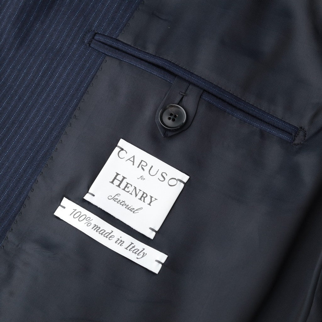 HENRY SARTORIAL x CARUSO E.Thomas Virgin Wool Suit NAVY REG - Henry Bucks
