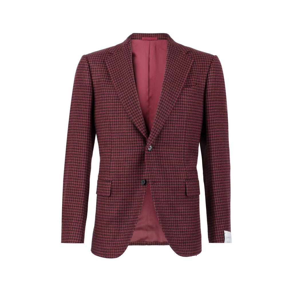 HENRY SARTORIAL x CARUSO Houndstooth Blazer WINE RED - Henry Bucks