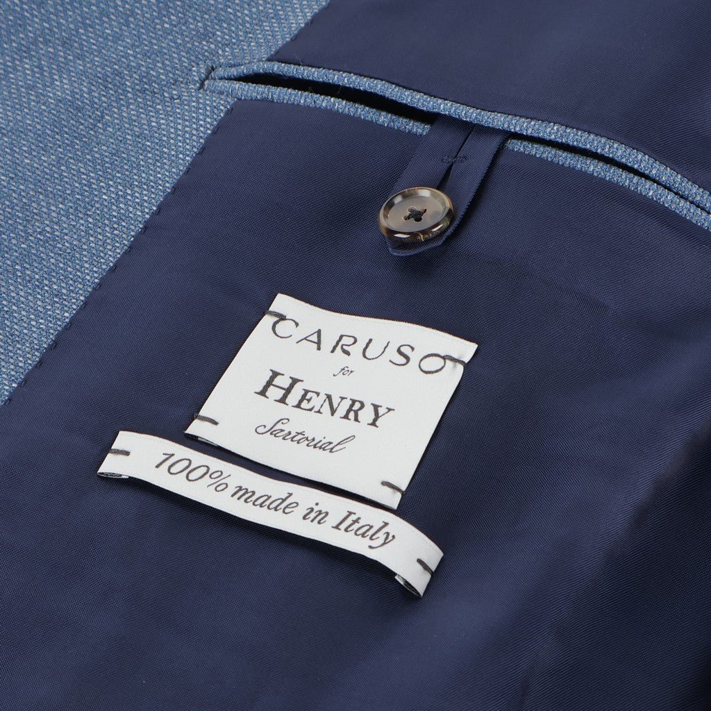 HENRY SARTORIAL X CARUSO Norma Notch Single Breasted Blazer BLUE - Henry Bucks
