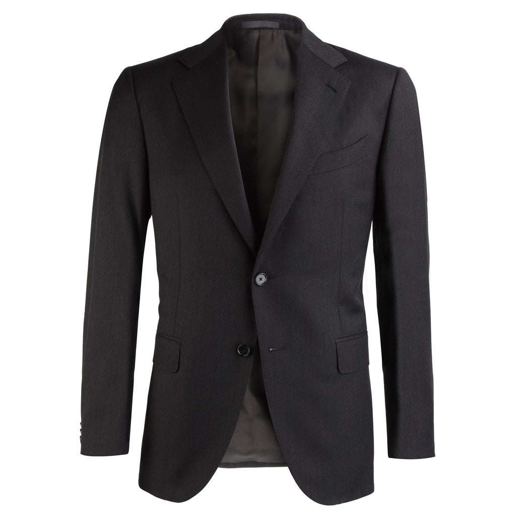 HENRY SARTORIAL X CARUSO Norma Single Breasted Wool Suit BLACK REG - Henry Bucks