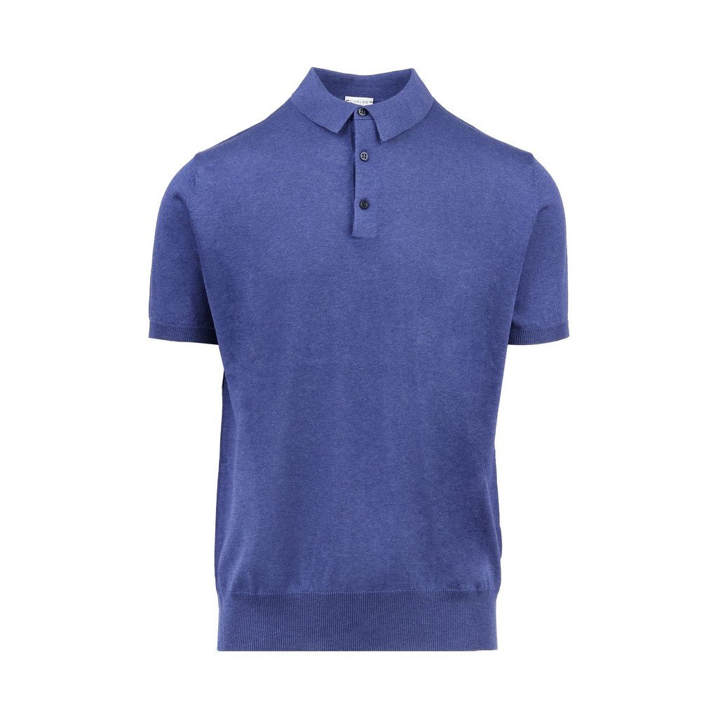 HENRY SARTORIAL X CARUSO Silk Cotton Polo BLUE - Henry Bucks