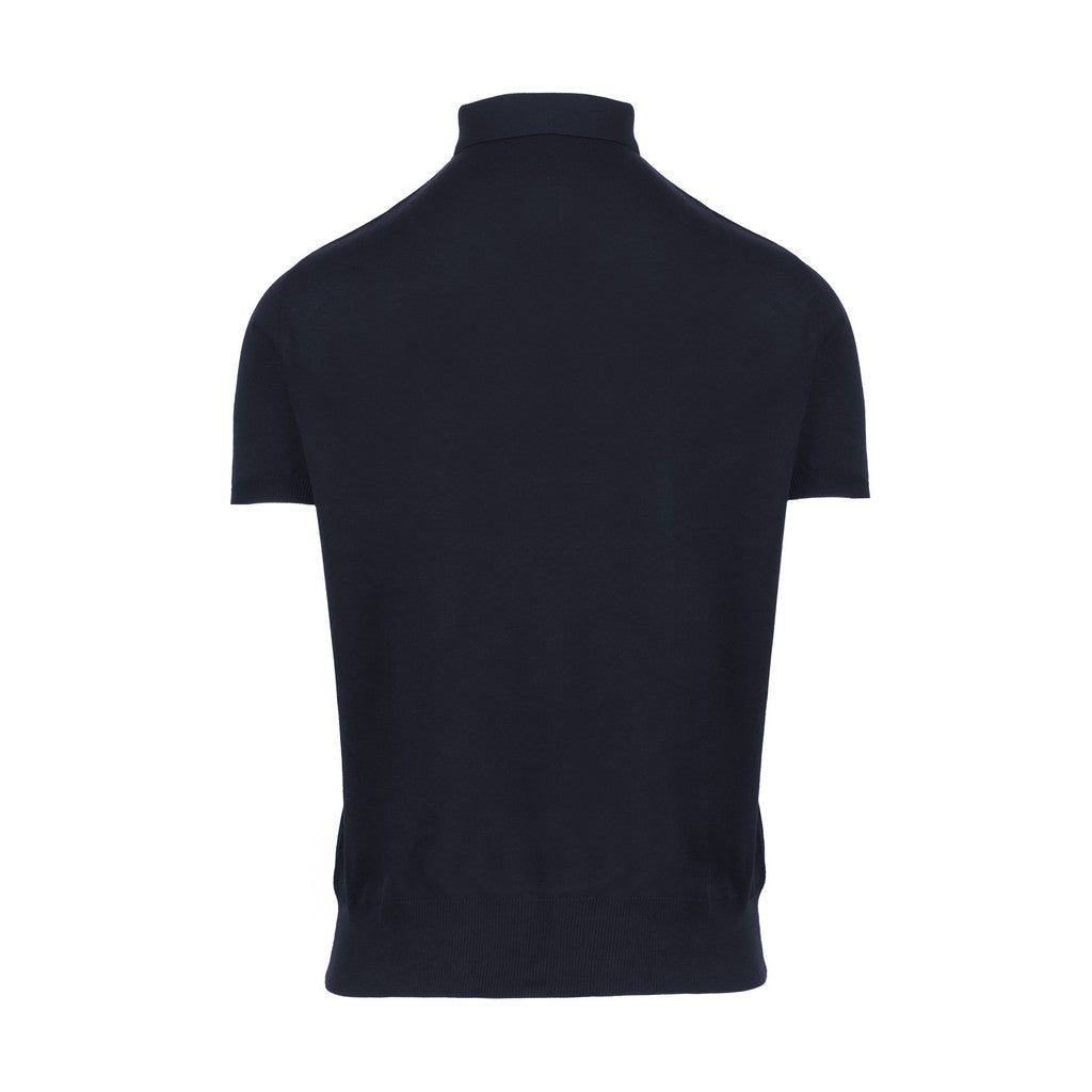 HENRY SARTORIAL X CARUSO Silk Cotton Polo NAVY - Henry Bucks