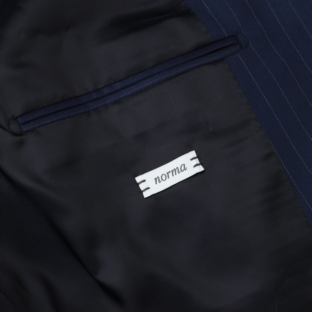 HENRY SARTORIAL x CARUSO Wool Pinstripe Suit NAVY REG - Henry Bucks