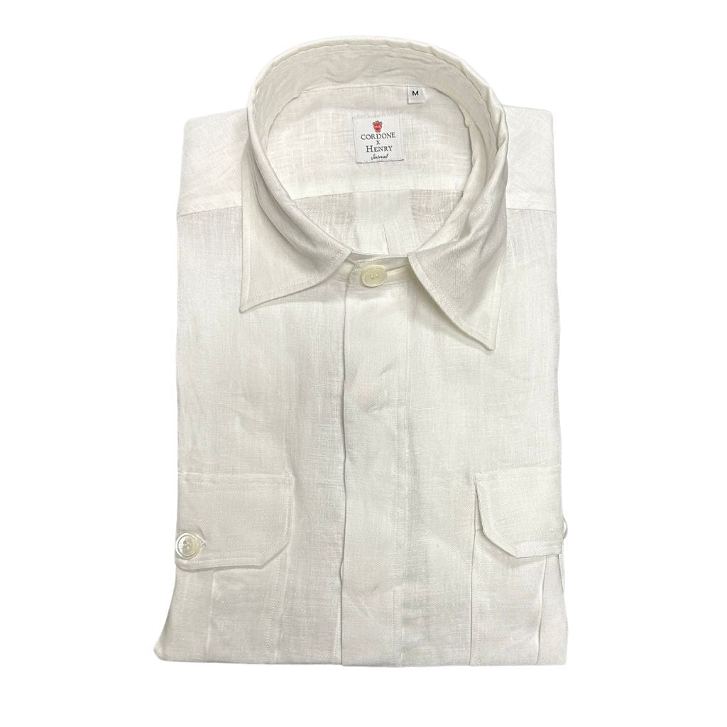 HENRY SARTORIAL X CORDONE Cotton Over Shirt WHITE - Henry Bucks