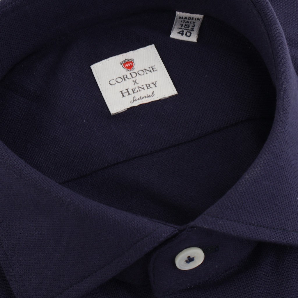 HENRY SARTORIAL X CORDONE Plain Cotton Shirt BLUE - Henry Bucks
