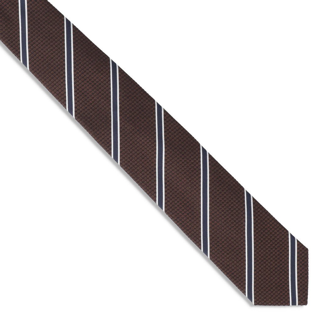 HENRY SARTORIAL X FLORENCE Striped Tie BURGUNDY - Henry Bucks