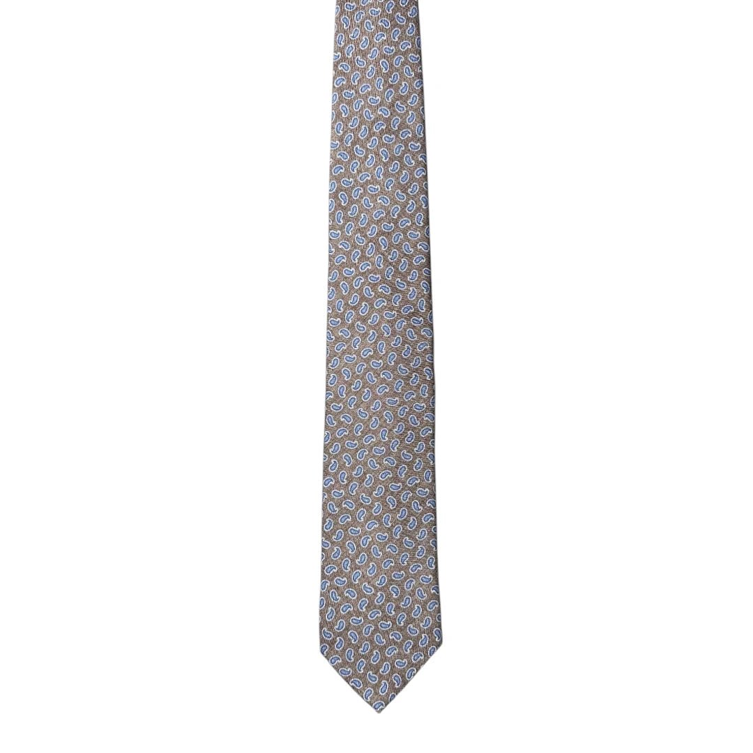 HENRY SARTORIAL X FLORENCE STYLE Panama Paisley Tie BROWN - Henry Bucks