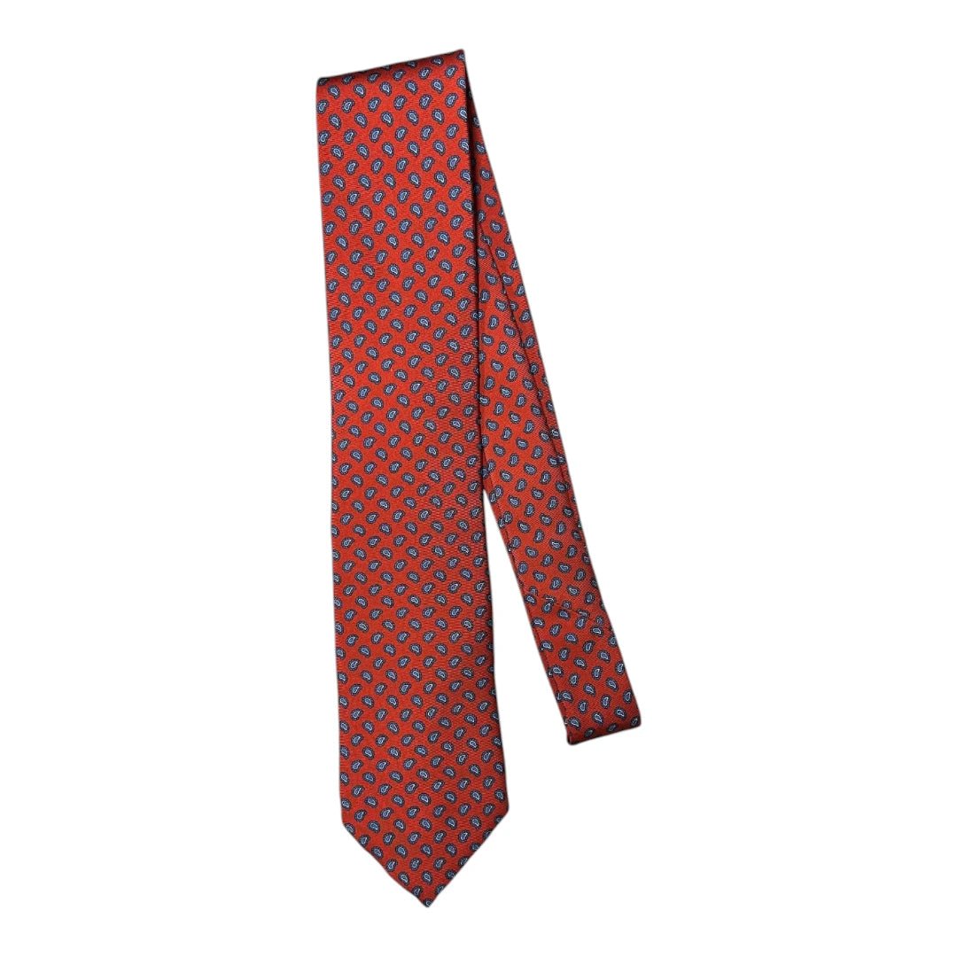 HENRY SARTORIAL X FLORENCE STYLE Twill Small Paisley Tie RED - Henry Bucks