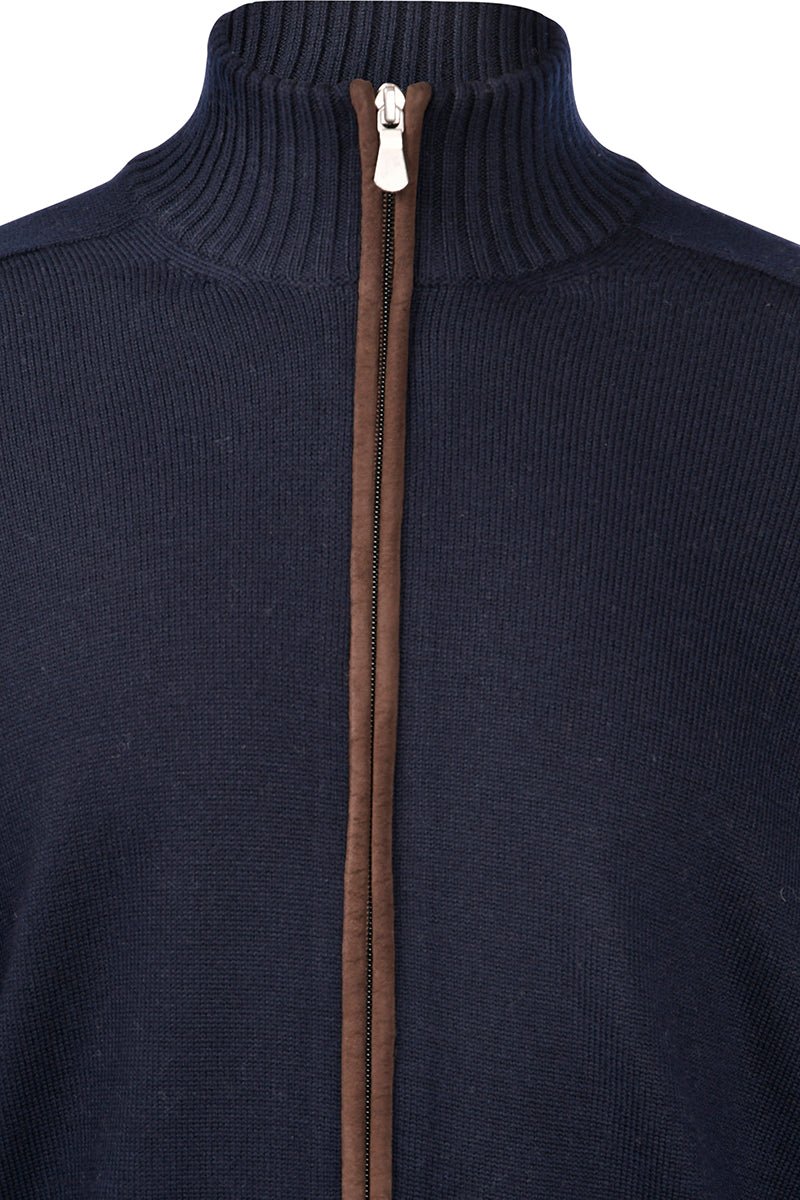 HENRY SARTORIAL X GRAN SASSO Alcantara Zip Jacket NAVY (*Preorder) - Henry Bucks