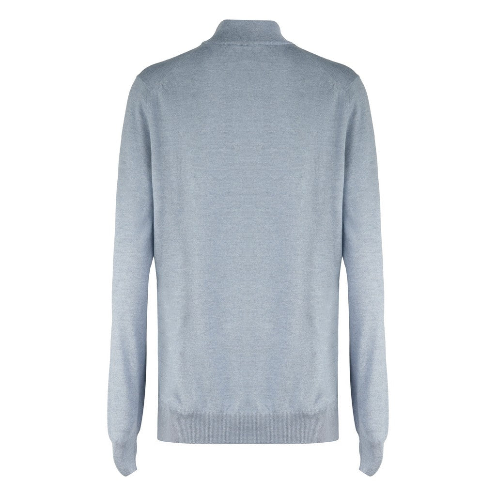 HENRY SARTORIAL X GRAN SASSO Wool Zip Knit LIGHT BLUE - Henry Bucks