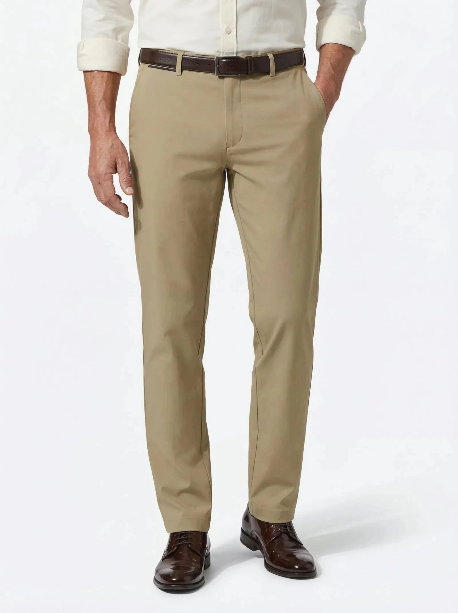 HENRY SARTORIAL X HILTL Peaker S Flat Front Business Chino BEIGE - Henry Bucks