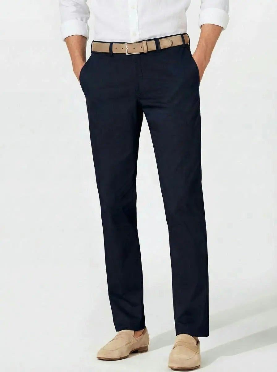 HENRY SARTORIAL X HILTL Peaker S Flat Front Business Chino NAVY - Henry Bucks