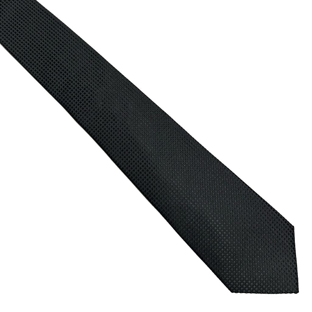HENRY Textured 8cm Silk Tie BLACK - Henry Bucks