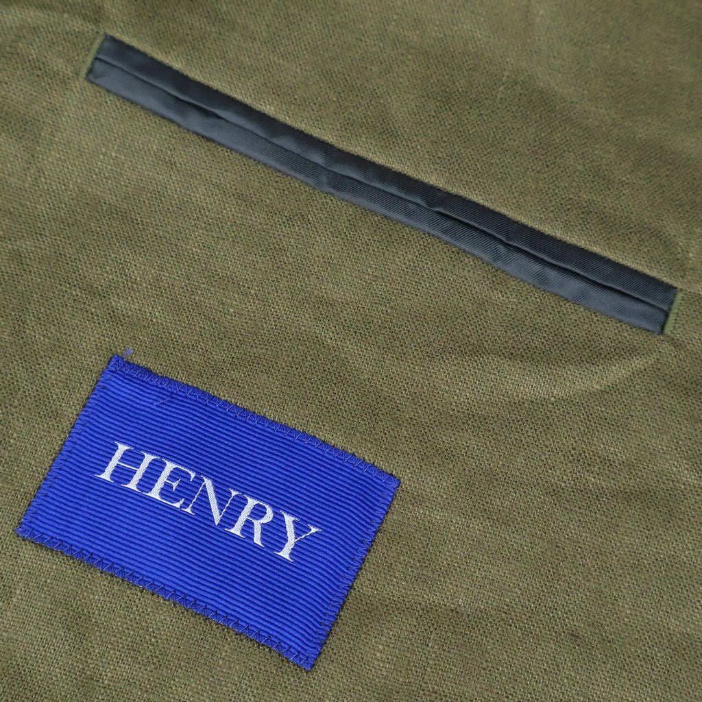 HENRY Unstructured Linen Jacket OLIVE - Henry Bucks
