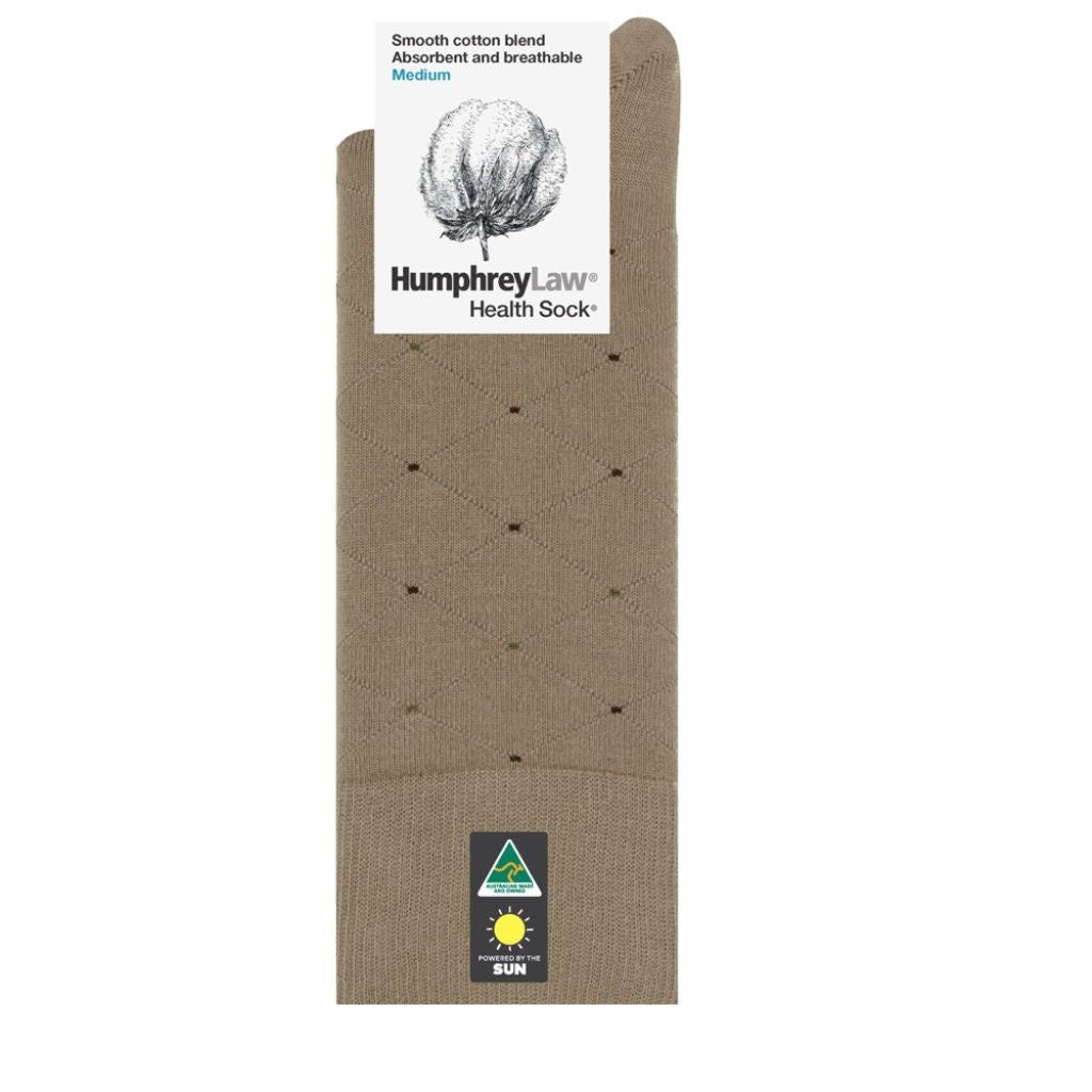 HUMPHREY LAW Mercerised Cotton Socks ANTELOPE DIAMOND - Henry Bucks