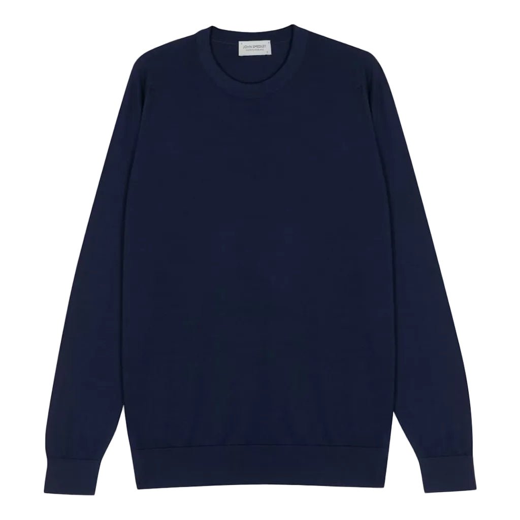 JOHN SMEDLEY Rowland Crew Neck Knit FRENCH NAVY - Henry Bucks