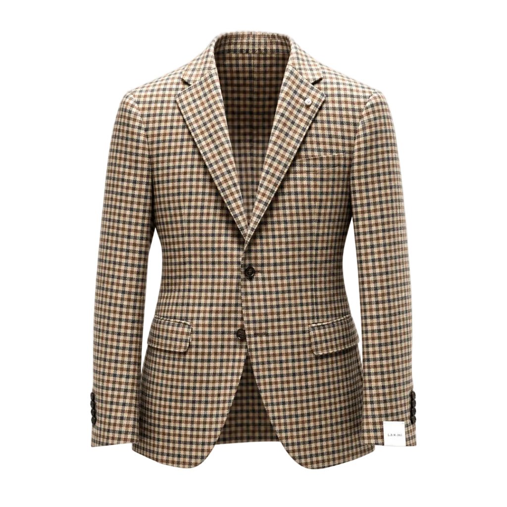 LUBIAM 1911 Wool Single Breasted Check Blazer MULTI - Henry Bucks