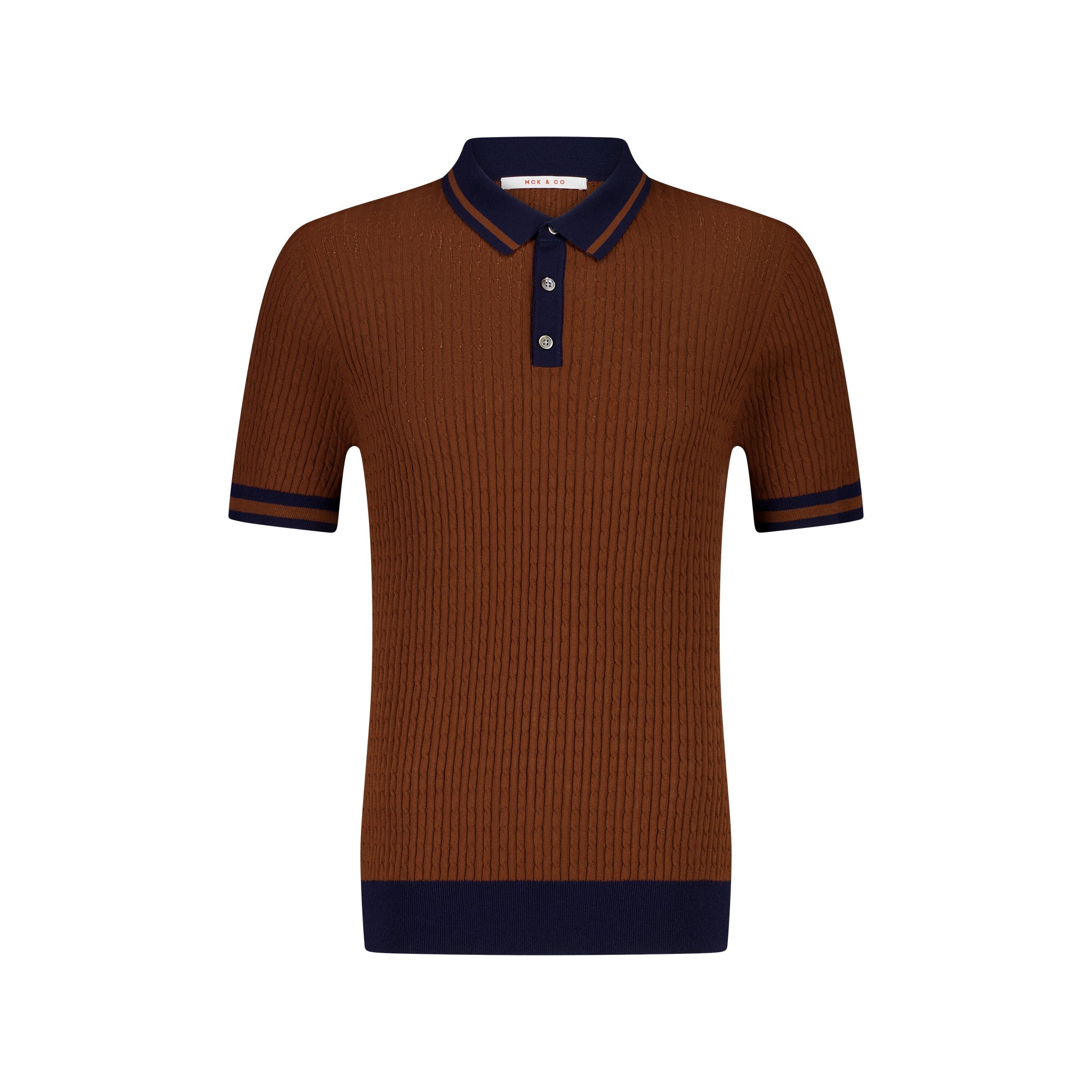 MCKINNON Buttoned Contrast Shirt BROWN/NAVY - Henry BucksPolo61SS230013 - BRNNVY - M