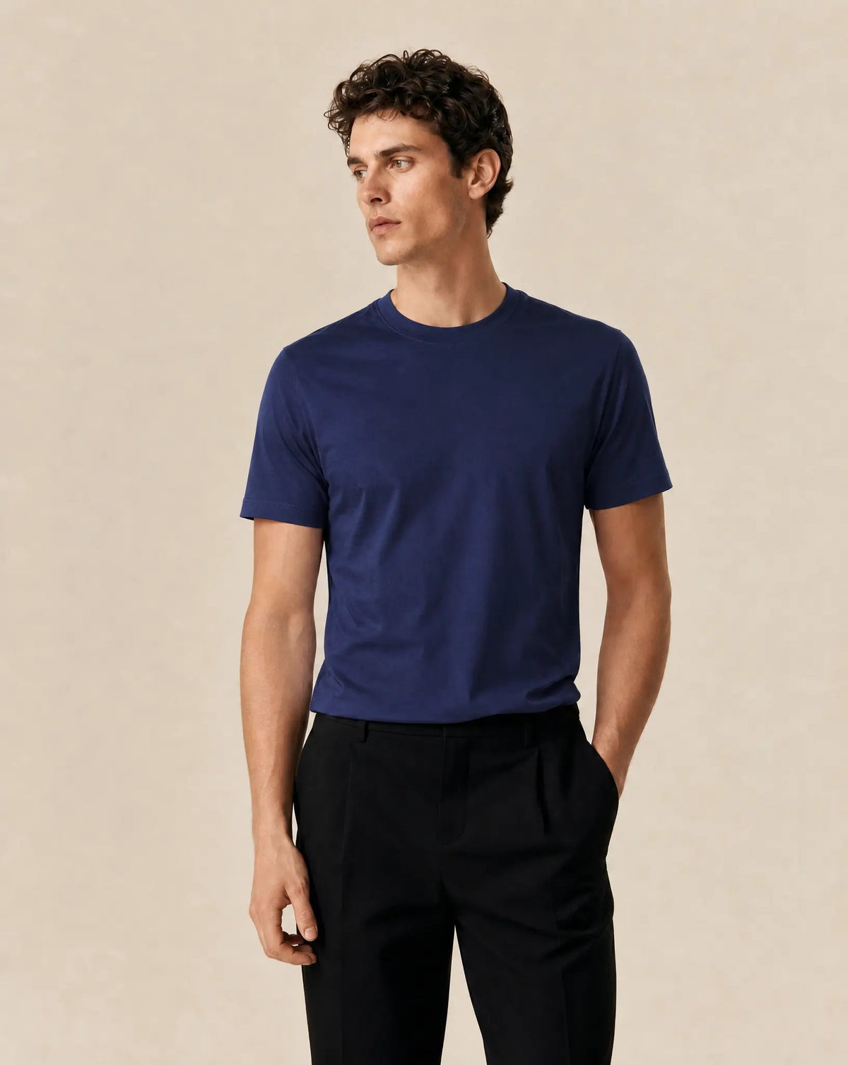 MCKINNON & CO Hamilton Cotton Short Sleeve T-Shirt NAVY - Henry Bucks