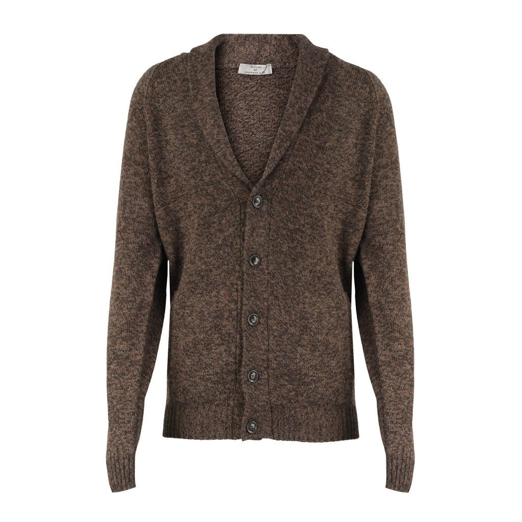 MCKINNON & CO X FERRANTE Merino Button Cardigan DARK BROWN - Henry Bucks