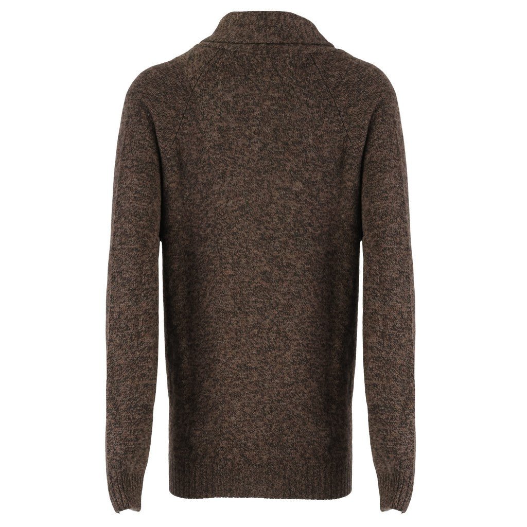 MCKINNON & CO X FERRANTE Merino Button Cardigan DARK BROWN - Henry Bucks