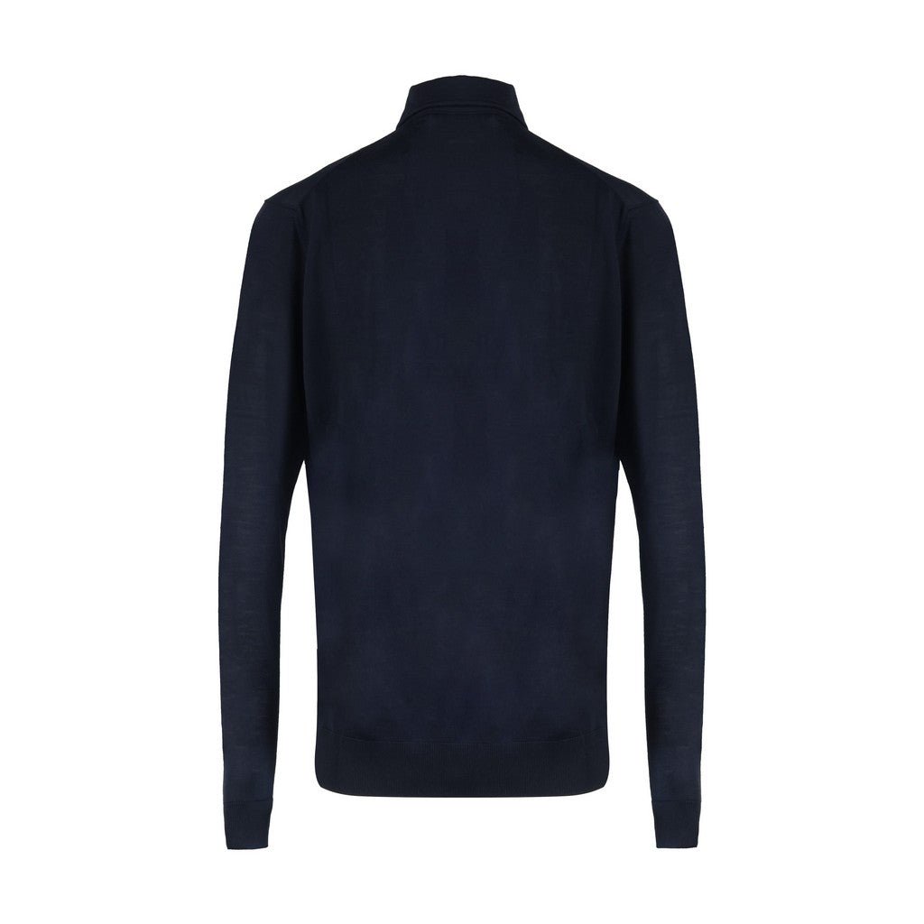 MCKINNON & CO x FERRANTE Wool Silk Button Front NAVY - Henry Bucks