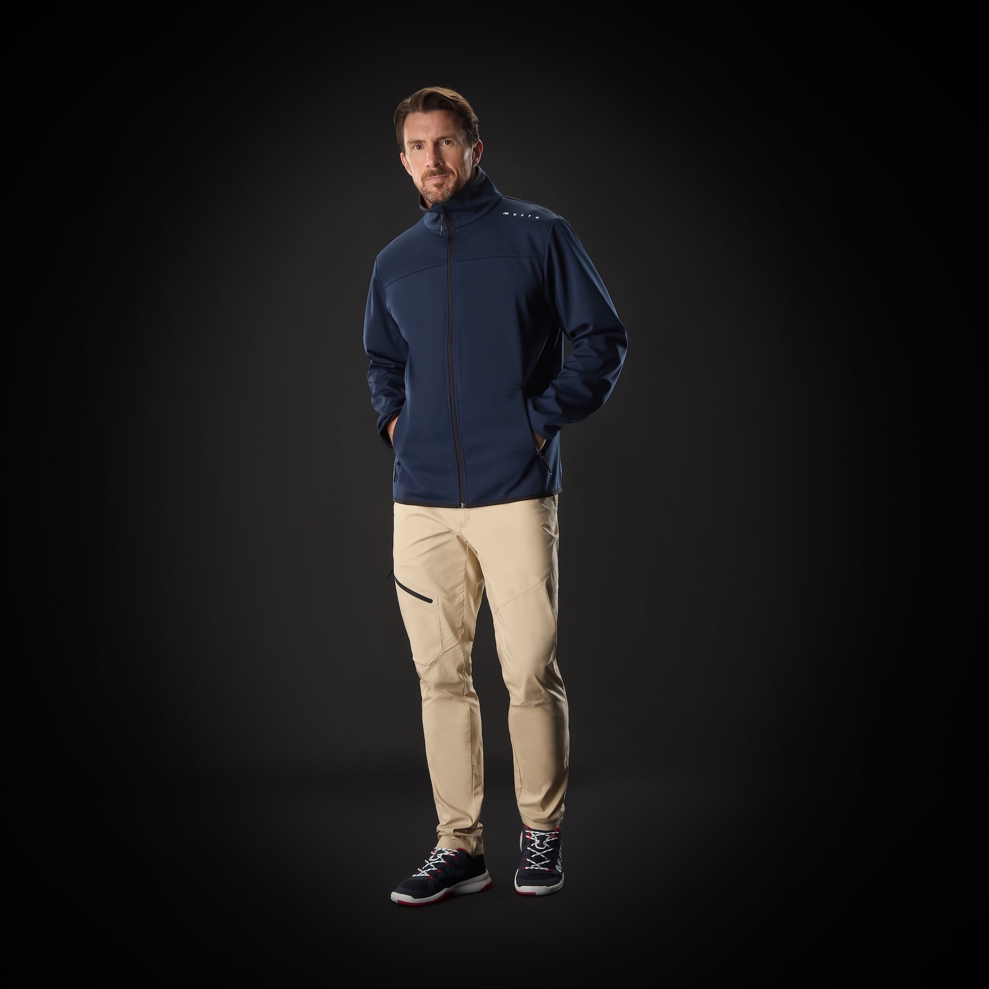 MUSTO Evo Crew Softshell Jacket NAVY (Online only*) - Henry Bucks