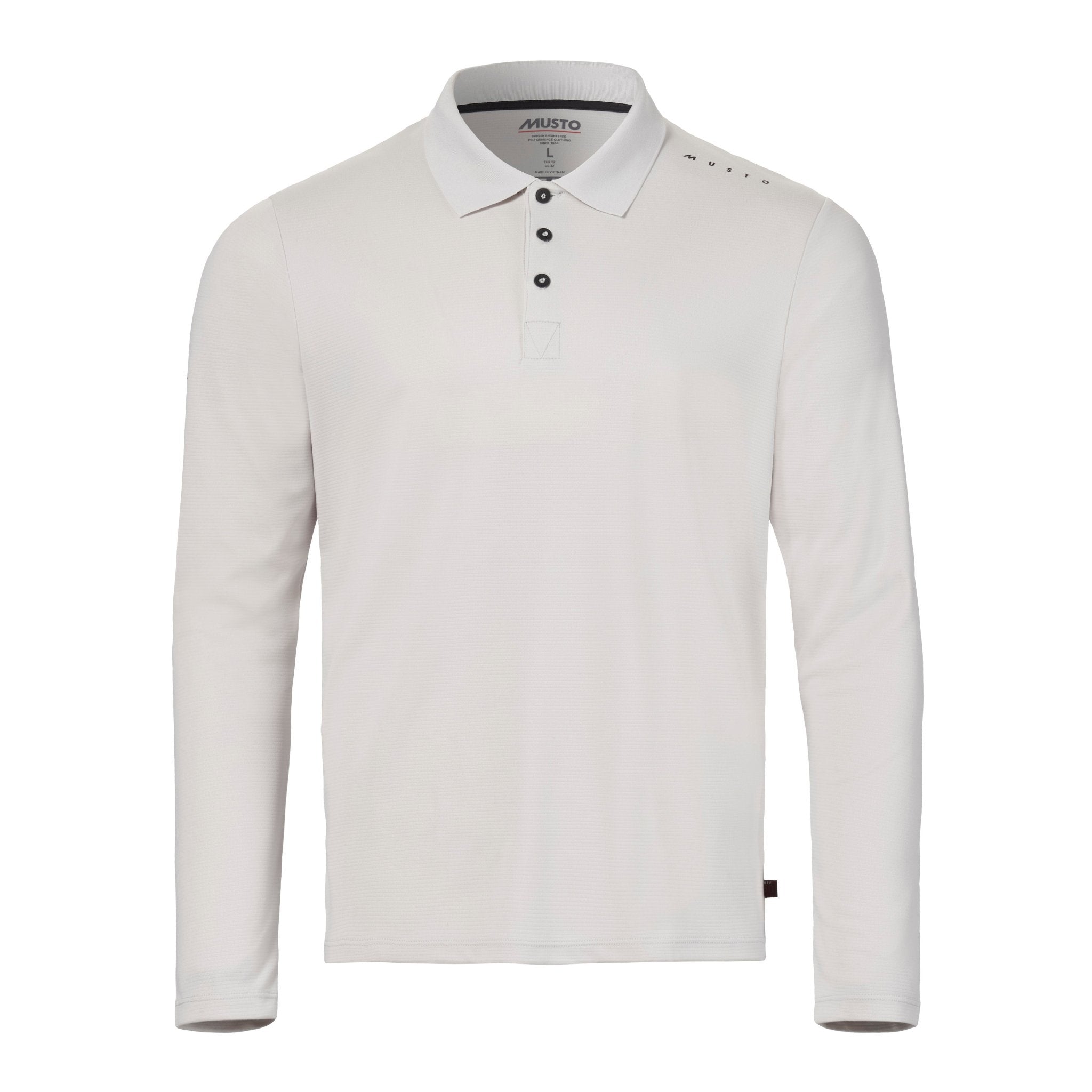 MUSTO Evo Sunblock Long Sleeve Polo PLATINUM (Online only*) - Henry Bucks