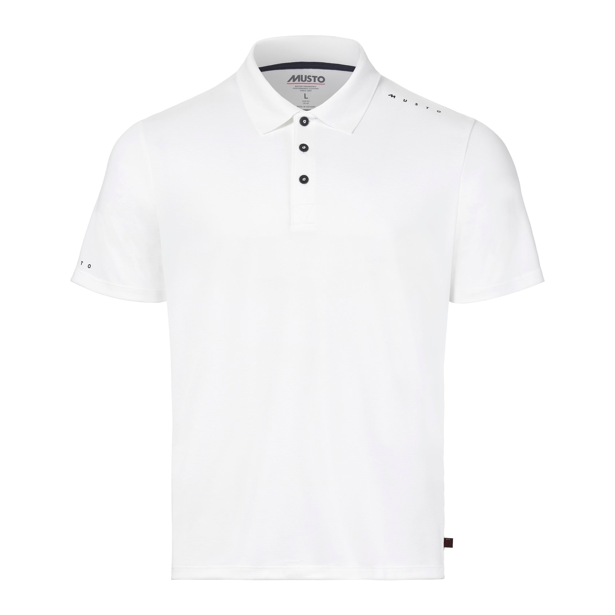MUSTO EVO Sunblock Short Sleeve Polo WHITE (Online only*) - Henry Bucks