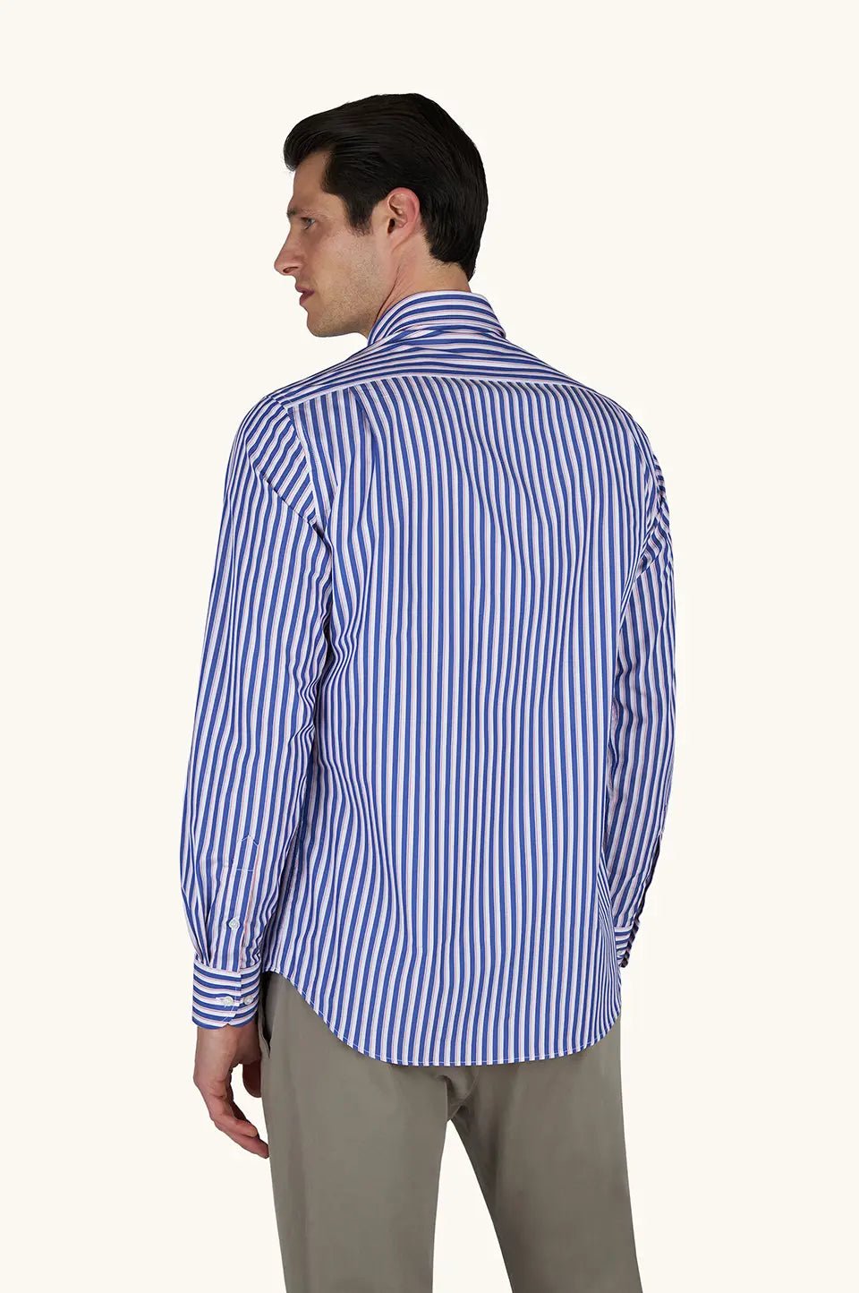 PAUL & SHARK Cotton Poplin Stripe Shirt BLUE/RED - Henry Bucks