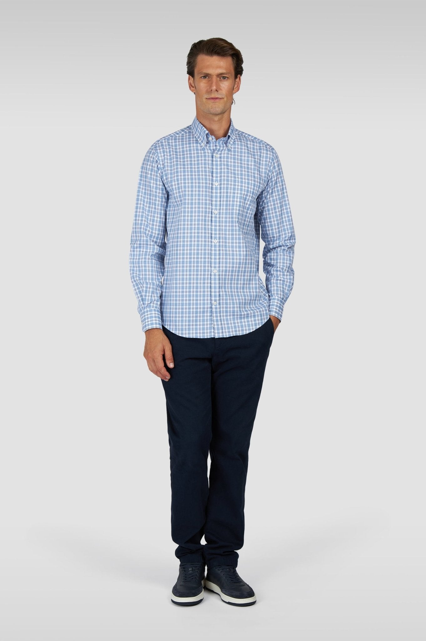 PAUL & SHARK Cotton Twill Shirt BLUE/WHITE - Henry Bucks