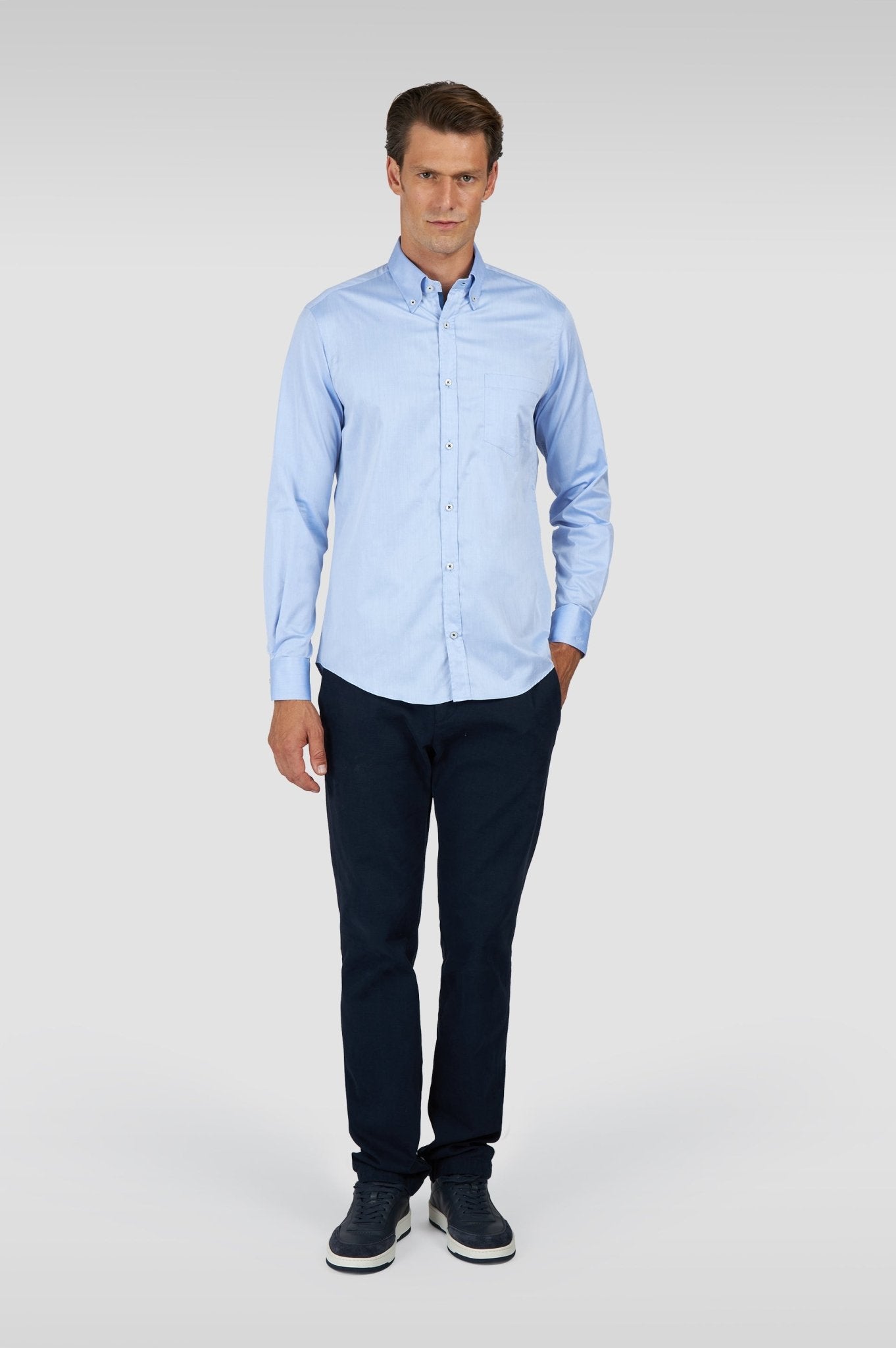 PAUL & SHARK Cotton Twill Shirt LIGHT BLUE - Henry Bucks