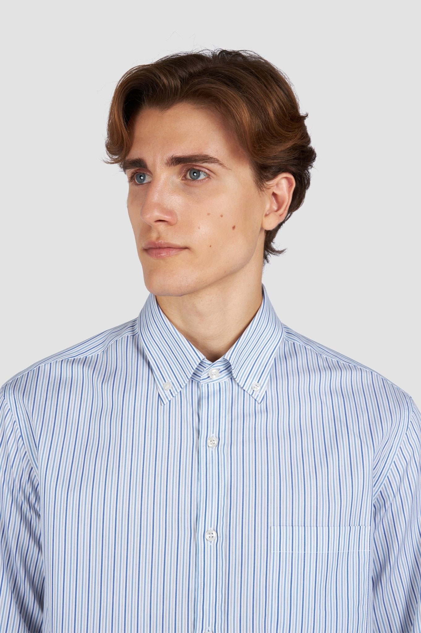 PAUL & SHARK Cotton Twill Striped Shirt BLUE/WHITE - Henry Bucks