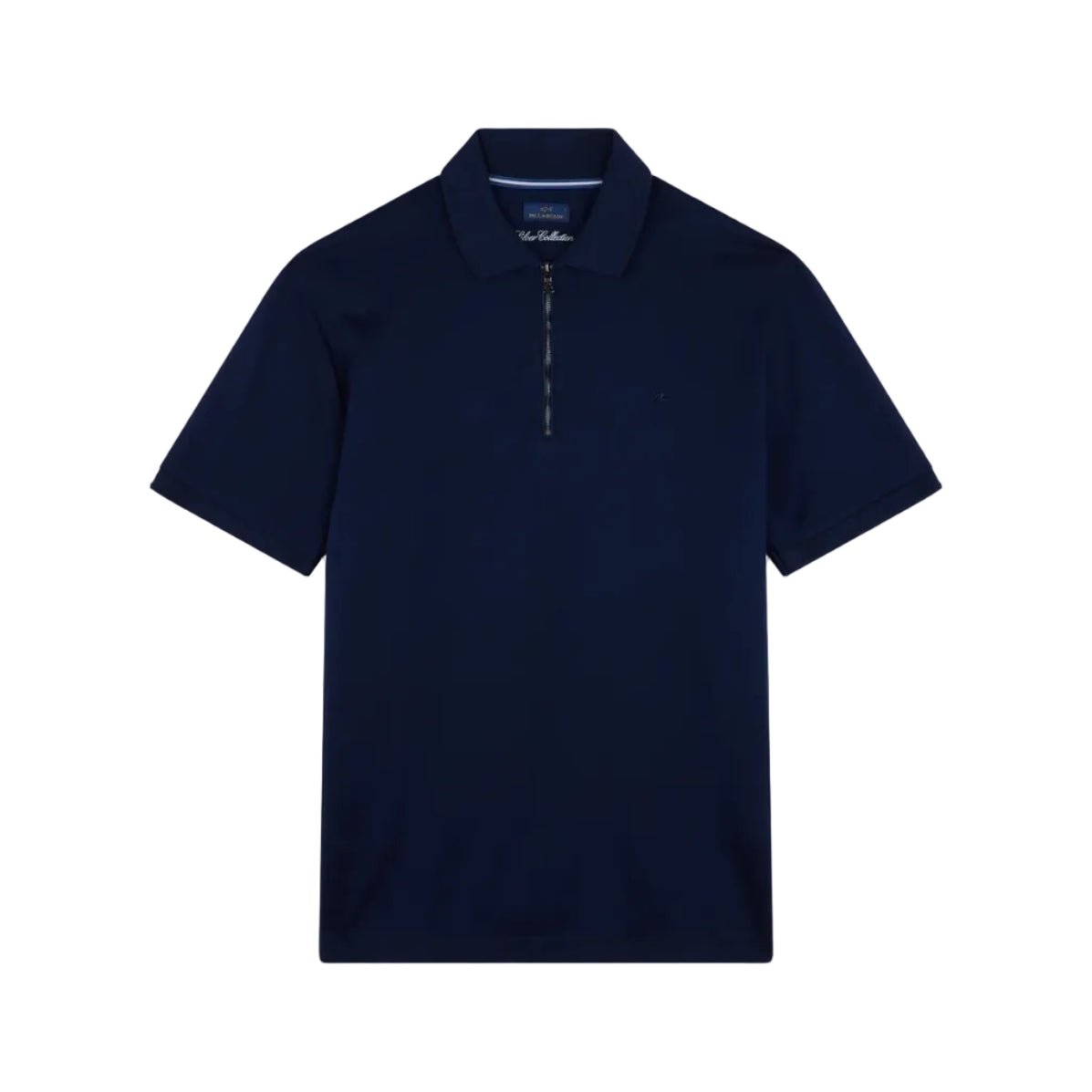 PAUL & SHARK Fine Pique Zip-up Cotton Polo NAVY - Henry Bucks